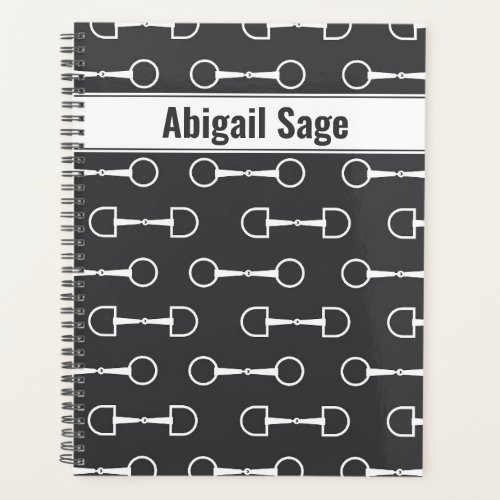 Personalized Snaffle Bits Grey and White Horse Planner