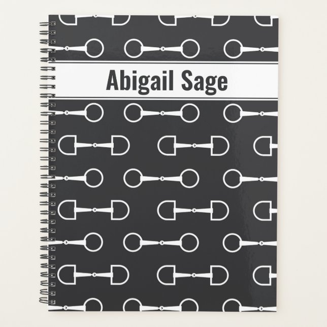 Personalized Snaffle Bits Grey and White Horse Planner (Front)