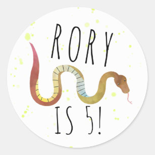 Personalized Snake Birthday Party Stickers