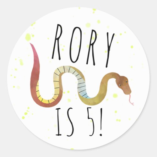 Personalized Snake Birthday Party Stickers