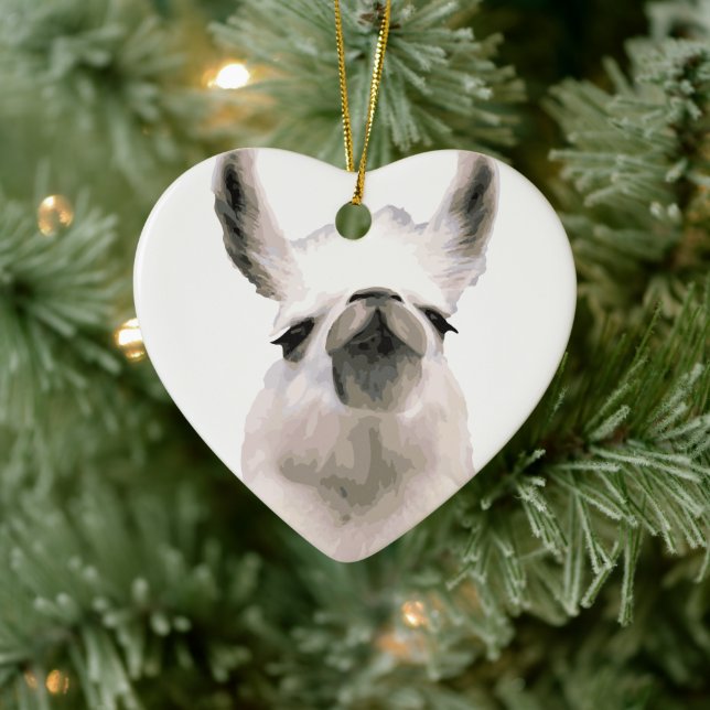 Personalized Snooty Snobby Llama Ceramic Ornament (Tree)