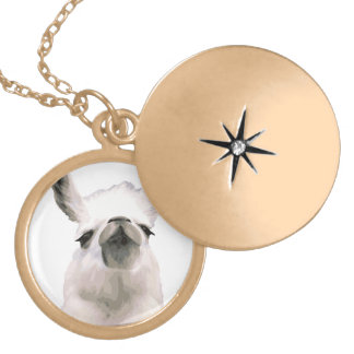 Personalized Snooty Snobby Llama Locket Necklace