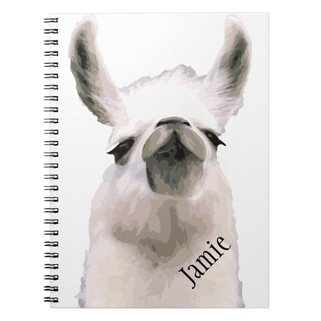 Personalized Snooty Snobby Llama Notebook (Front)