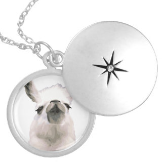 Personalized Snooty Snobby Llama Silver Plated Necklace