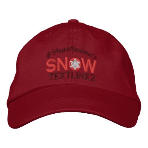 Personalized Snow Embroidered Lovers Red Embroidered Baseball Cap