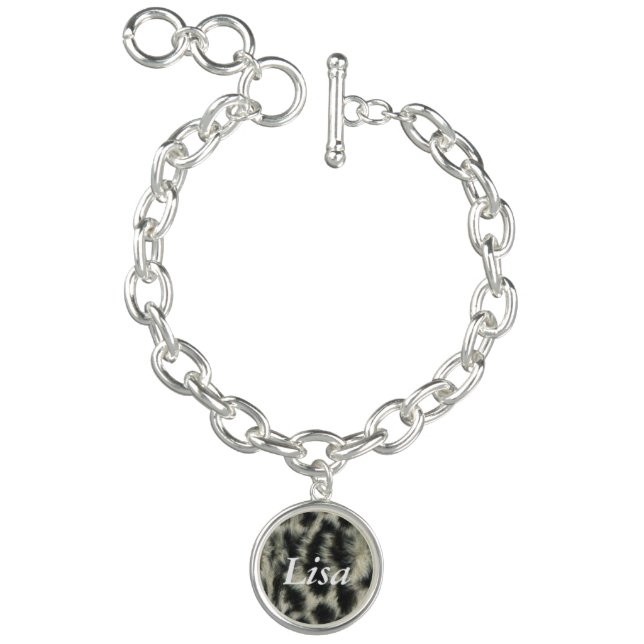 Personalized Snow Leopard Charm Bracelet (Product)