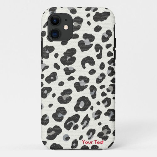Personalized Snow Leopard Print iPhone 11 Case