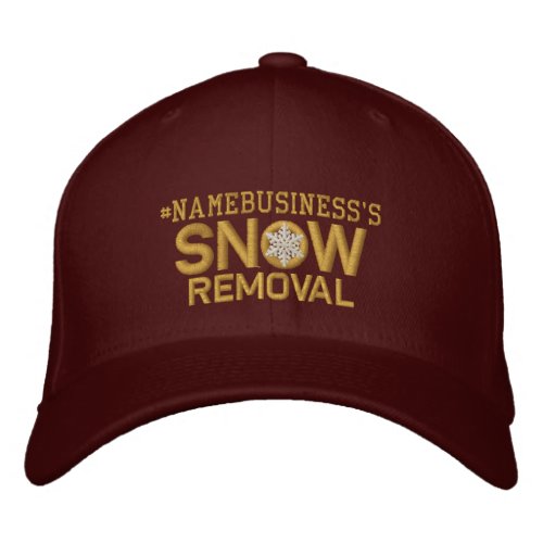 Personalized Snow Removal Golden Snowflake Embroidered Baseball Cap