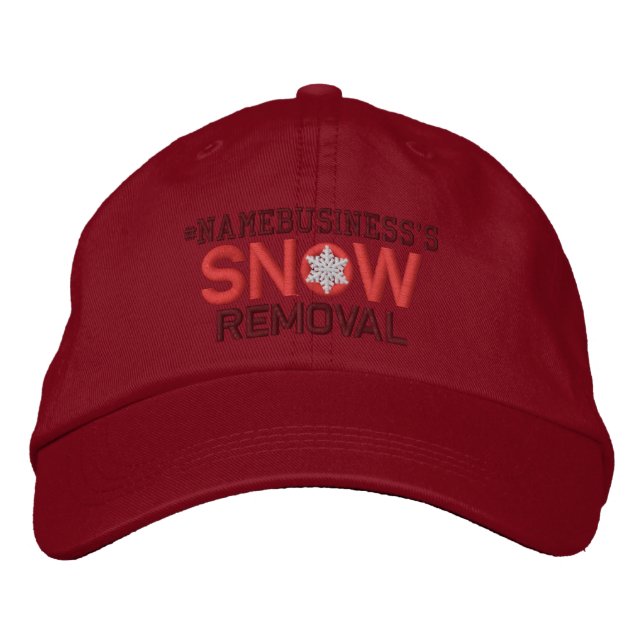 Personalized Snow Removal Lovers Red Embroidered Baseball Cap (Front)