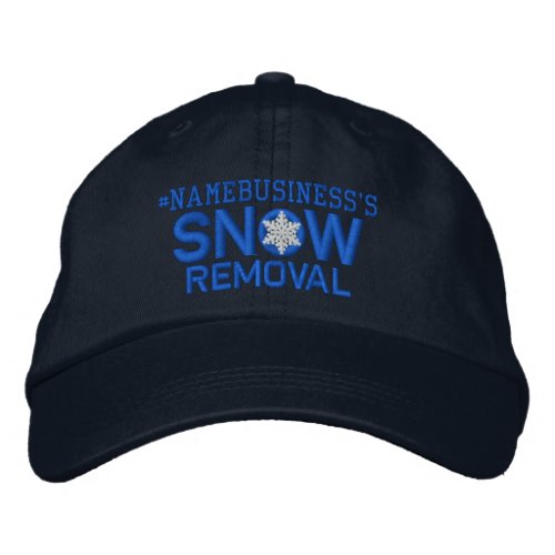 Personalized Snow Removal Snowflake in Blue Embroidered Baseball Hat
