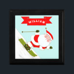 Personalized Snow Skiing Christmas Gift Box<br><div class="desc">Skiing themed Christmas gift box holiday keepsake gift for downhill skier. To personalize edit text to add name.</div>