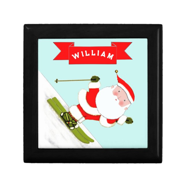Personalized Snow Skiing Christmas Gift Box (Front)