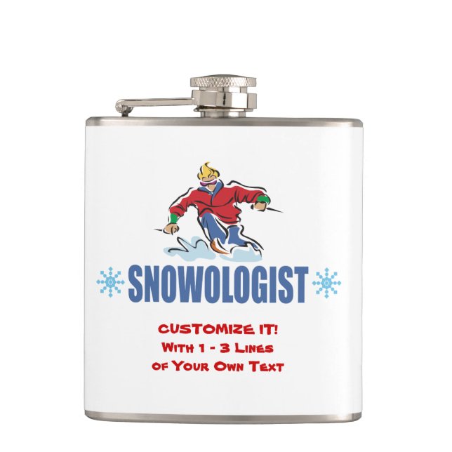 Personalized Snow Skiing Hip Flask (Front)