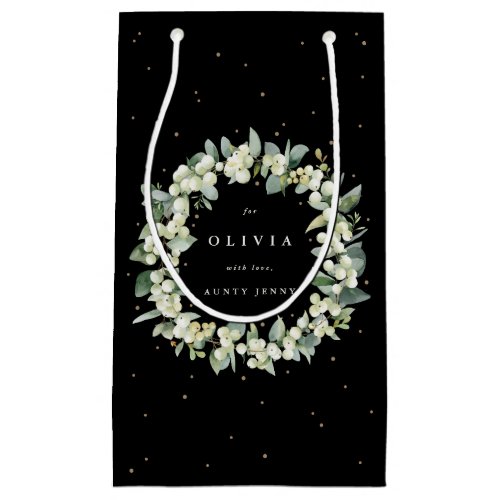 Personalized SnowberryEucalyptus Christmas Small Gift Bag