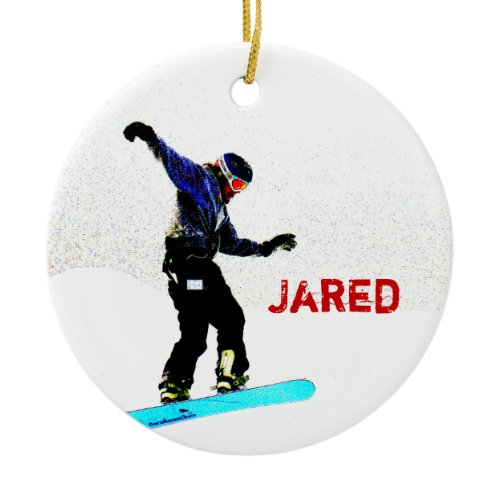 Personalized Snowboarding Christmas Ornament