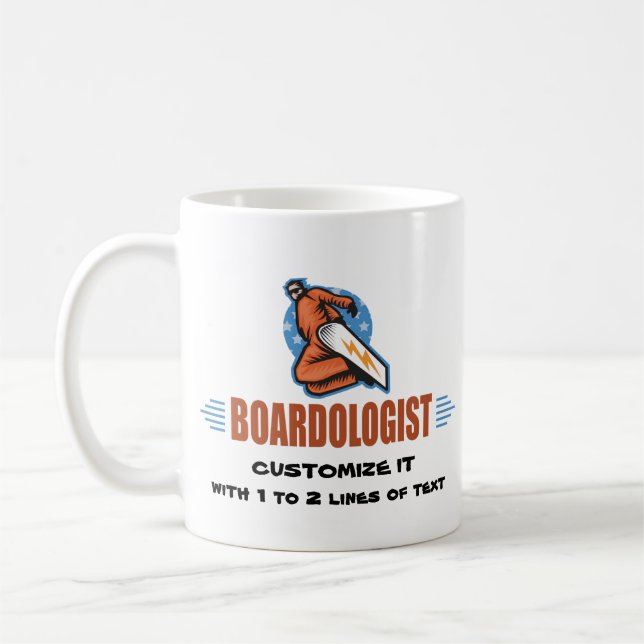 Personalized Snowboarding Coffee Mug (Left)
