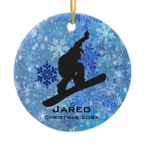 Personalized Snowboarding Ornament