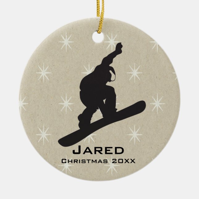 Personalized Snowboarding Ornament (Front)