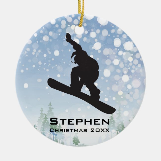 Personalized Snowboarding Ornament