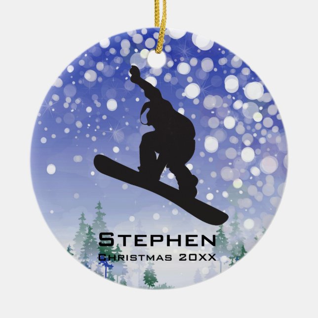 Personalized Snowboarding Ornament (Front)