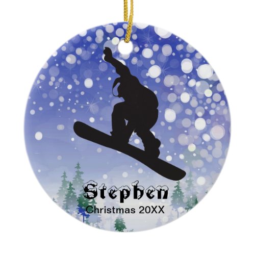 Personalized Snowboarding Ornament