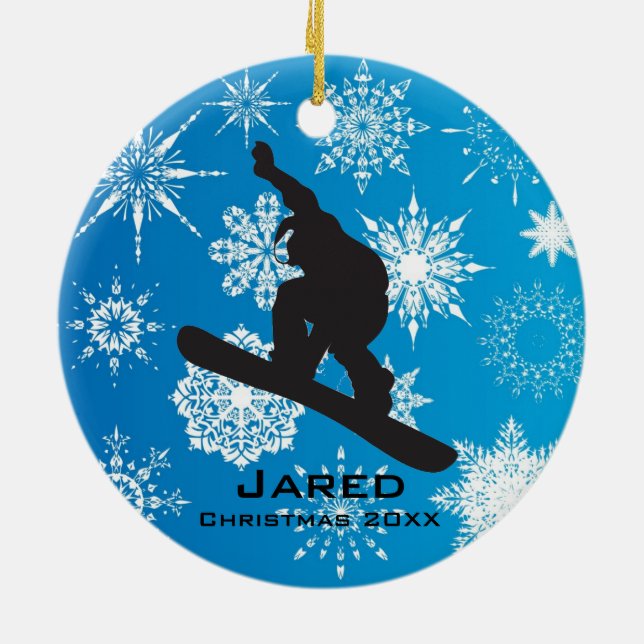 Personalized Snowboarding Ornament (Back)