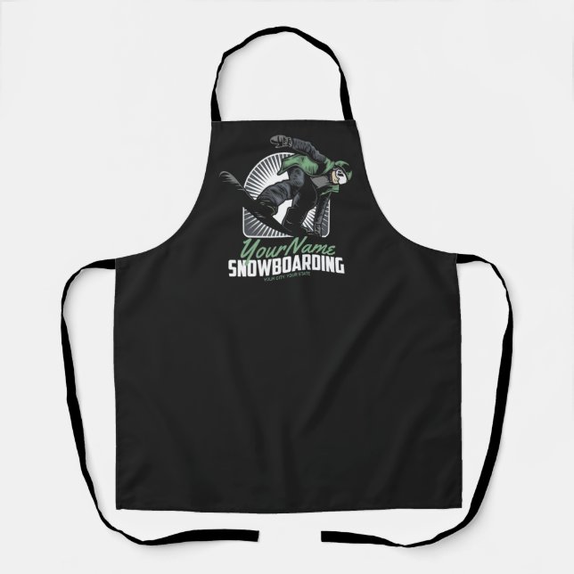 Personalized Snowboarding Snow Boarder Shredding   Apron (Front)