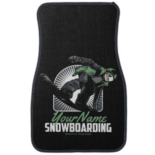 Personalized Snowboarding Snow Boarder Shredding Car Floor Mat