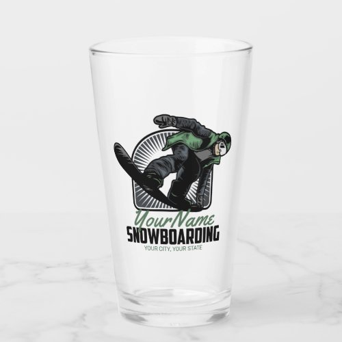 Personalized Snowboarding Snow Boarder Shredding  Glass