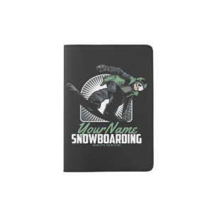 Personalized Snowboarding Snow Boarder Shredding Passport Holder