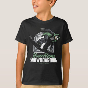 Personalized Snowboarding Snow Boarder Shredding  T-Shirt