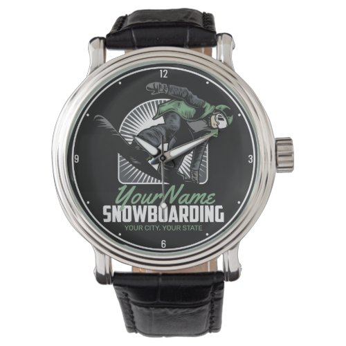 Personalized Snowboarding Snow Boarder Shredding Watch