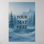 Personalized Snowfall Serenity – Misty Mountains &amp; Poster