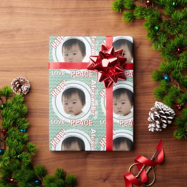 Personalized SNOWFLAKE Baby Photo Wrapping Paper (Holiday Gift)