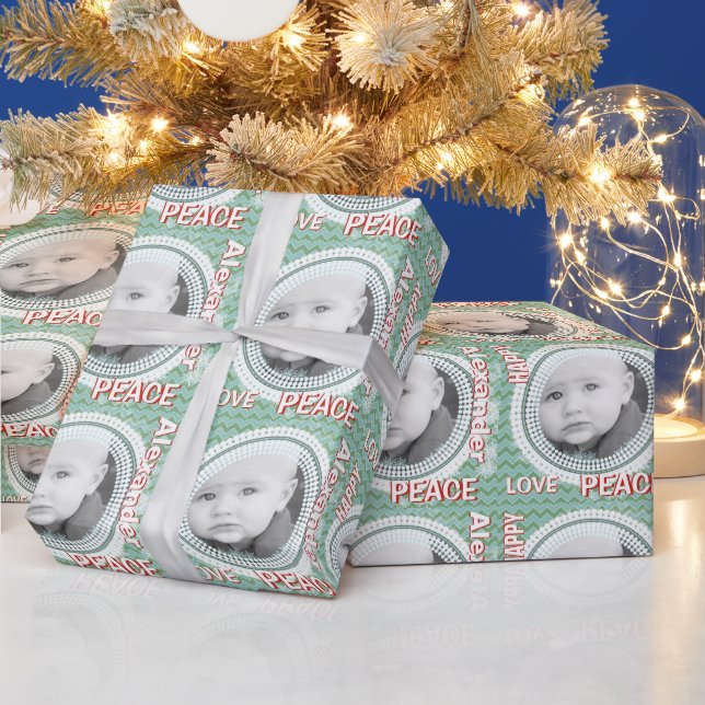 Personalized SNOWFLAKE Baby Photo Wrapping Paper (Holidays)