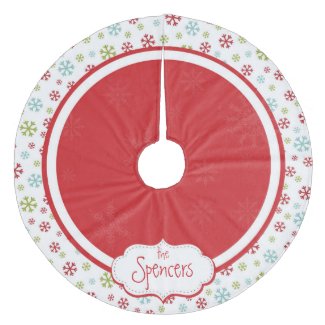 Personalized Snowflake Christmas Tree Skirt