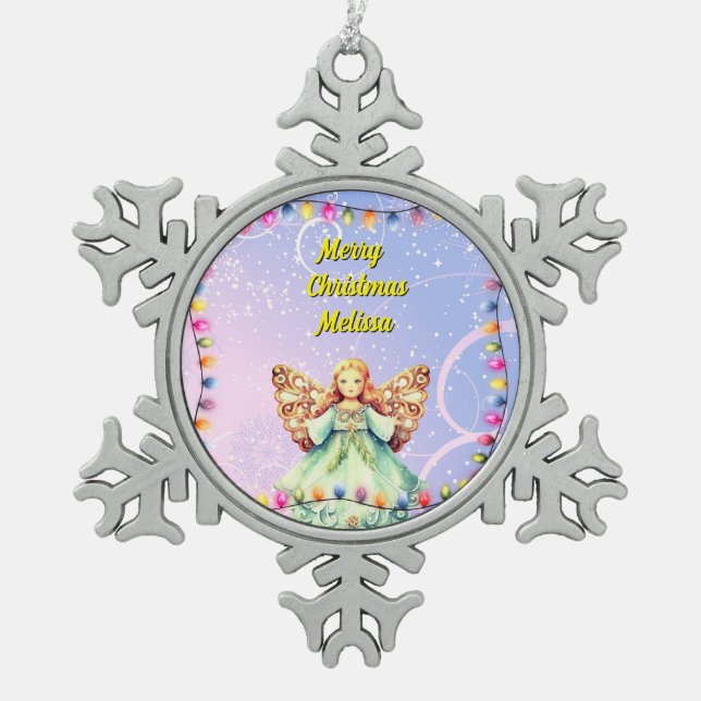 Personalized Snowflake Framed Ornament (Front)