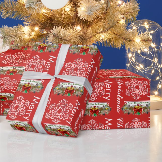 Personalized Snowflake Holiday Wrapping Paper (Holidays)