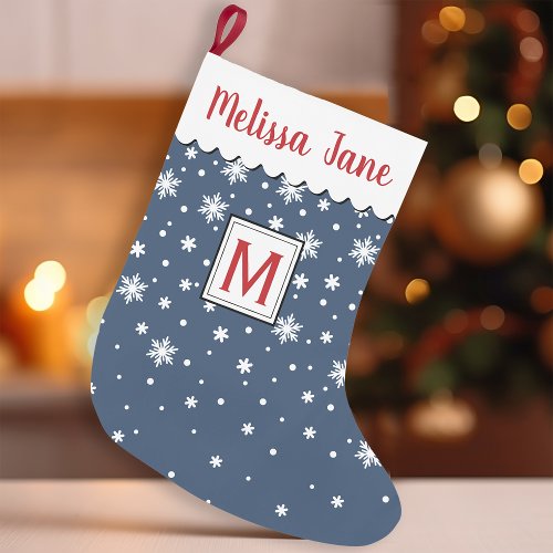 Personalized Snowflake Monogram Small Christmas Stocking