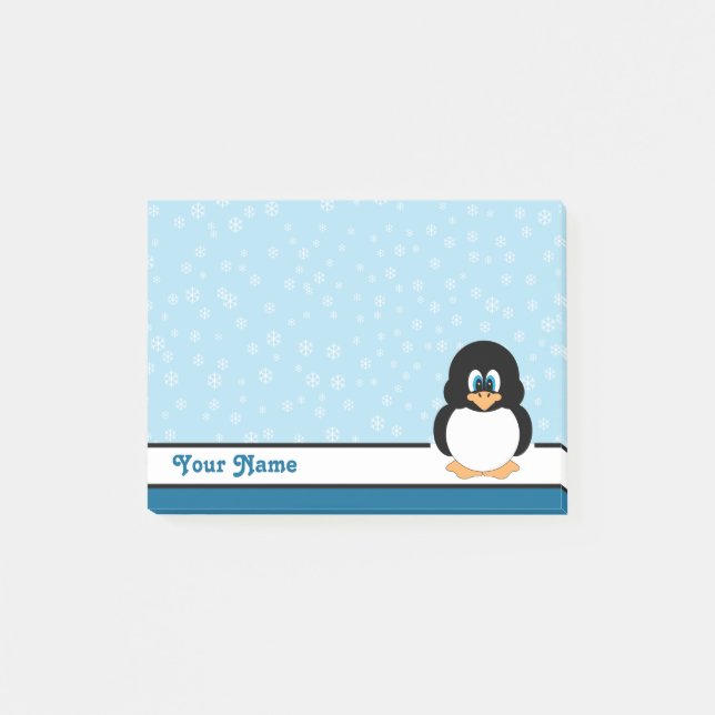 Personalized Snowflake Penguin Post-it® Notes (Front)