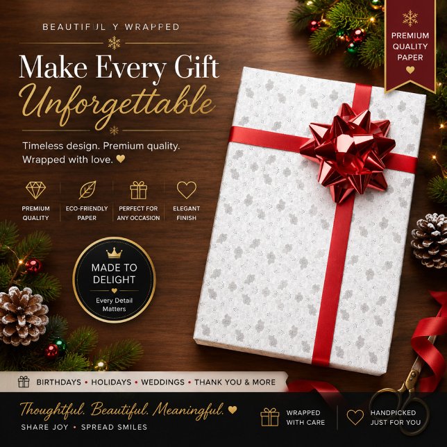 Personalized Snowflake Wrapping Paper (Creator Uploaded)