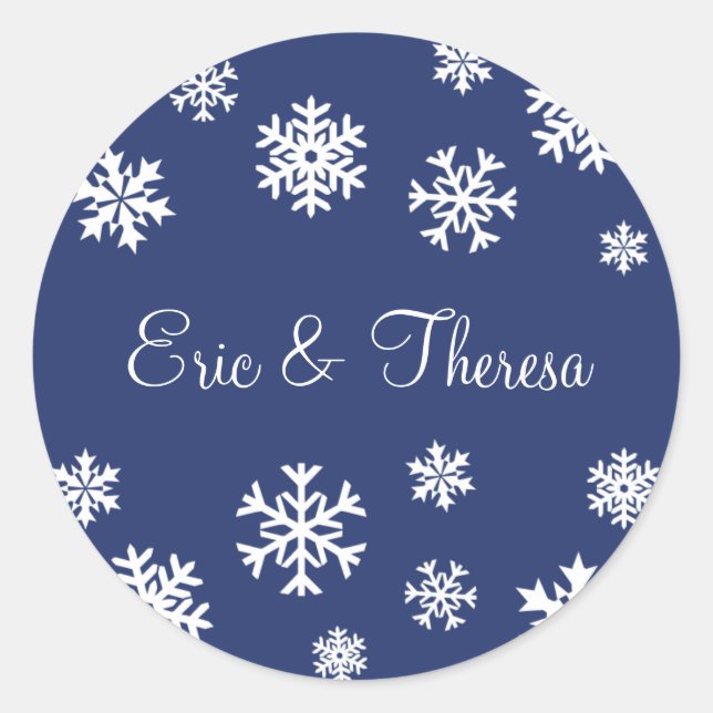 Personalized Snowflakes Envelope Sticker Seal (Front)