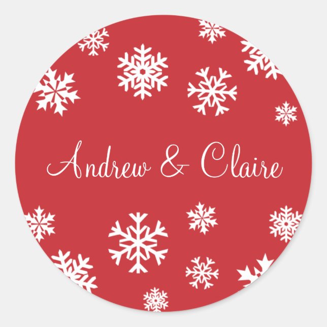 Personalized Snowflakes Envelope Sticker Seal (Front)