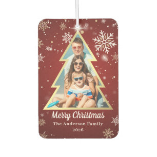 Personalized Snowflakes Merry Christmas Tree Photo Air Freshener