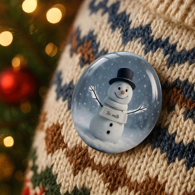 Personalized Snowman Button with Custom Scarf (Creator Uploaded)