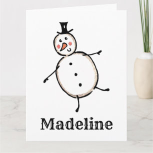 Personalized Snowman Christmas Card