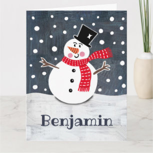 Personalized Snowman Christmas Card