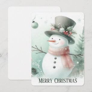 Personalized Snowman - Christmas Card