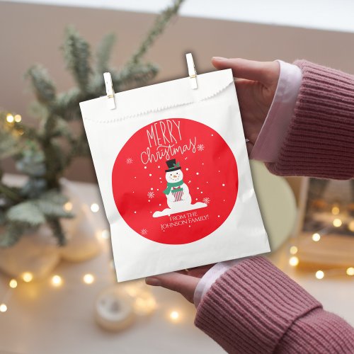 Personalized Snowman Christmas Favor Bags