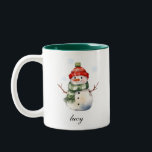 Personalized Snowman Christmas Mug<br><div class="desc">Bring a dash of winter magic to every sip with this adorable, customizable snowman mug! Featuring a cheerful snowman wrapped in a cozy scarf and hat, this mug is perfect for warming up with hot cocoa, tea, or coffee on chilly winter mornings. Add a personal touch by customizing it with...</div>